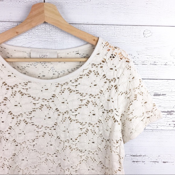 LOFT Tops - 🐢 ANN TAYLOR LOFT Crochet Lace Top Blouse Shirt